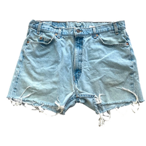 VINTAGE Levi’s Orange Tab Cutoff Light Wash 505 Denim High Rise Shorts